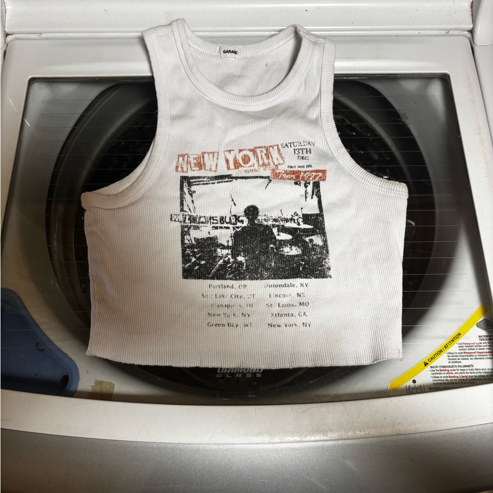 White Graphic Kids Tank Top
